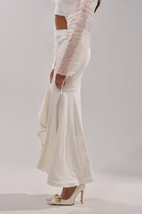 LEMON SATIN MAXI SKIRT