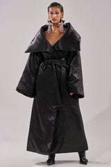 THE MOMENT SATIN PUFFER TRENCH