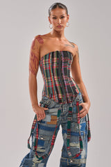 TALK TO ME NICE PLAID CORSET