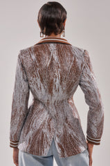 DASH EMBELLISHED BROCADE BLAZER