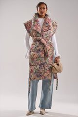 PILOT JONES LONGLINE PUFFER VEST IN TAPESTRY