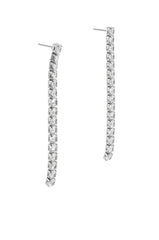RHINESTONE DROP EARRING IN SILVER