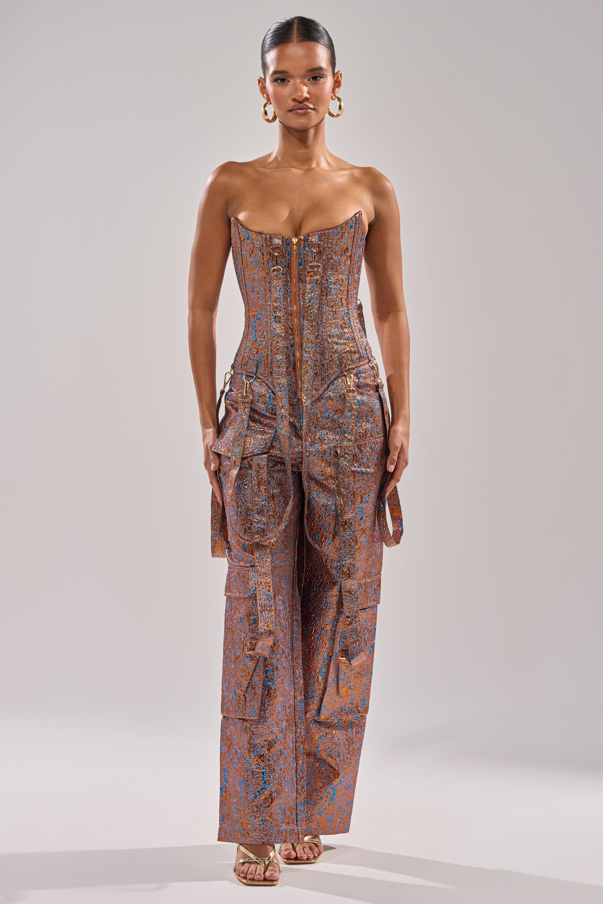 CHECK IT OUT BROCADE BRONZE TROUSER