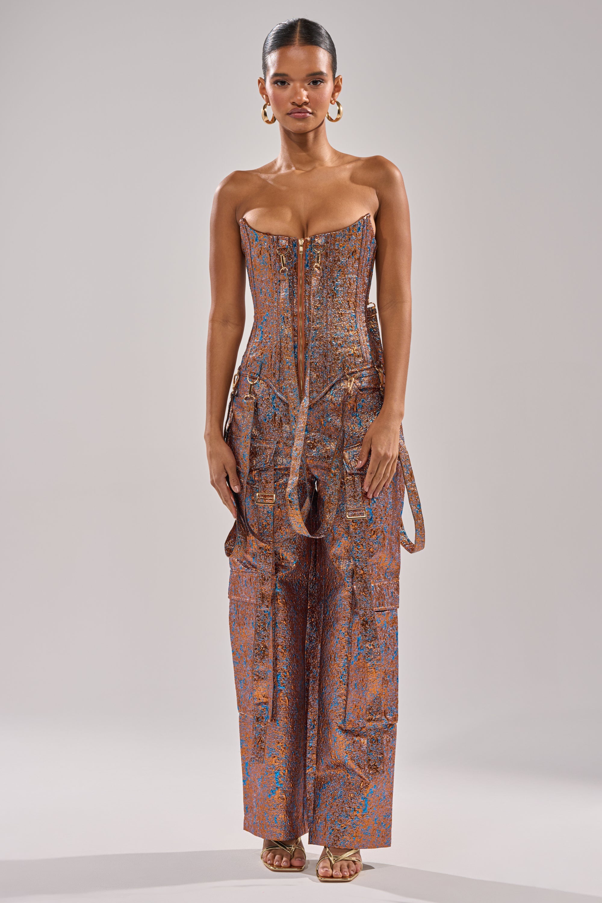 CHECK IT OUT BROCADE BRONZE CORSET
