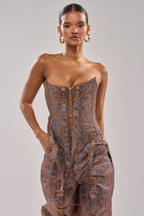 CHECK IT OUT BROCADE BRONZE CORSET