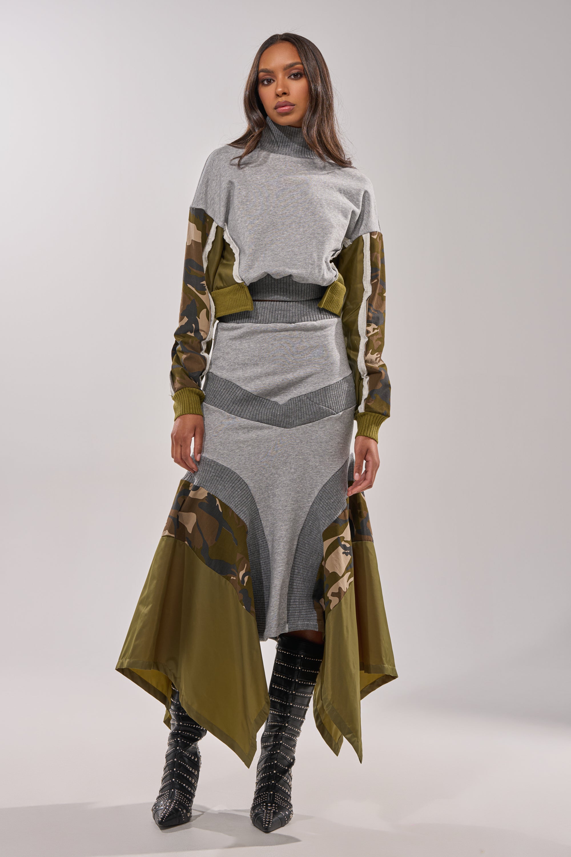 INES COLORBLOCKED MAXI SKIRT