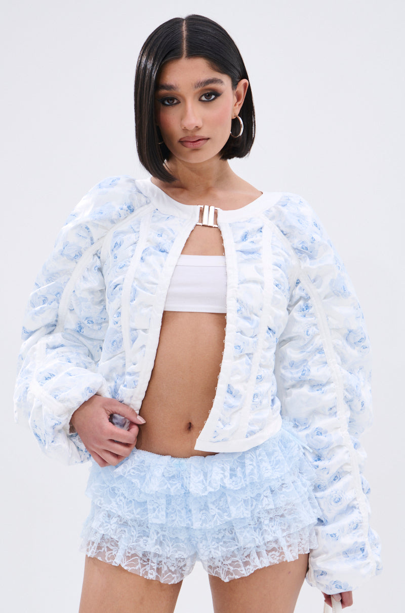 TALK TO ME NICE CORSETED JACKET IN WHITE