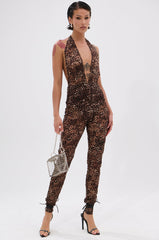 NICKLAS LEOPARD AND LACE JUMPSUIT