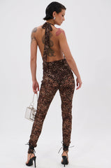 NICKLAS LEOPARD AND LACE JUMPSUIT