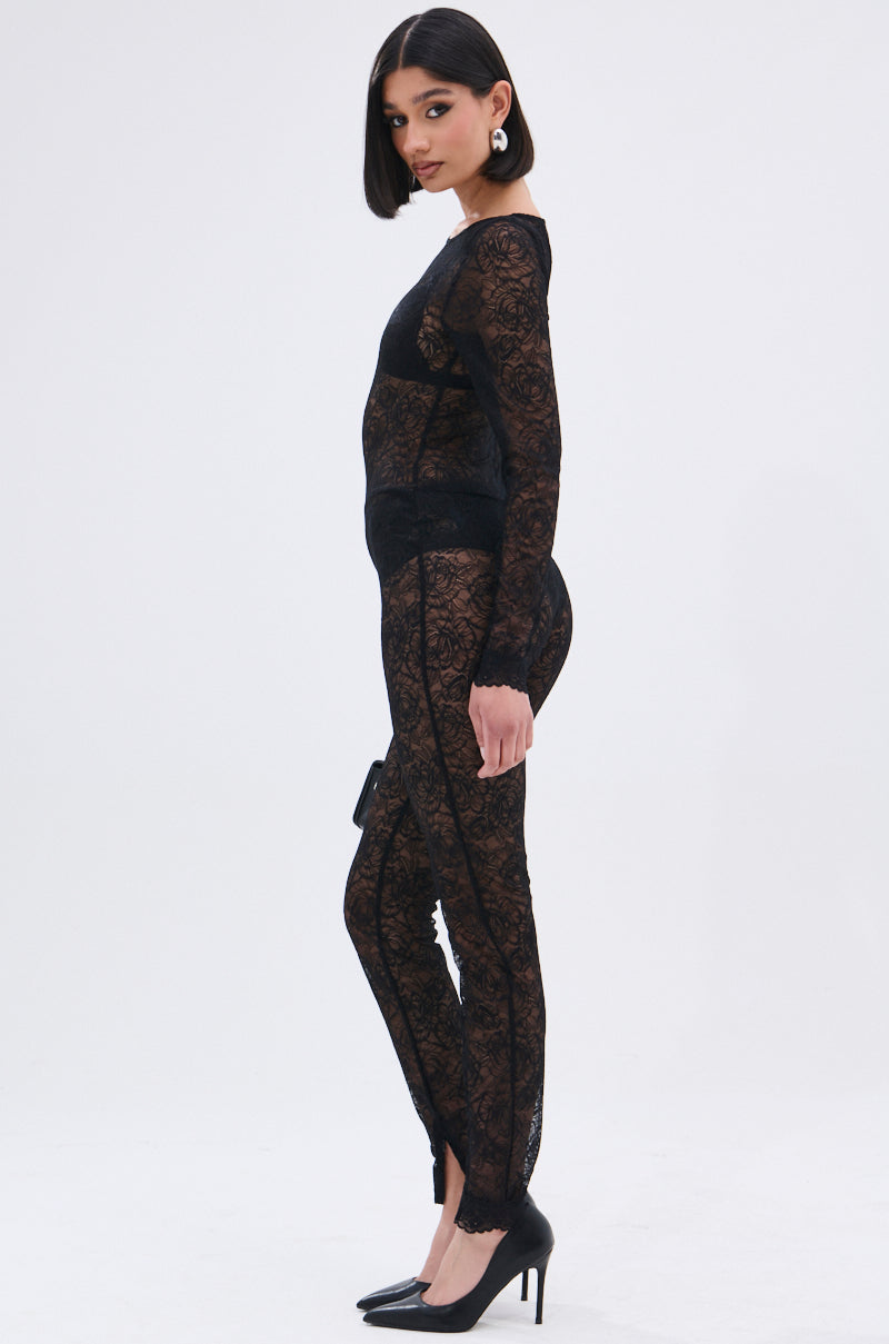 ONLY IF THERE'S BOTTLE SERVICE LACE JUMPSUIT