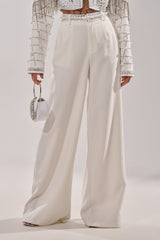 DIRTY MARTINI EMBELLISHED TROUSER IN WHITE