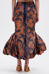 LADY LUX BROCADE BUBBLE HEM MIDI SKIRT