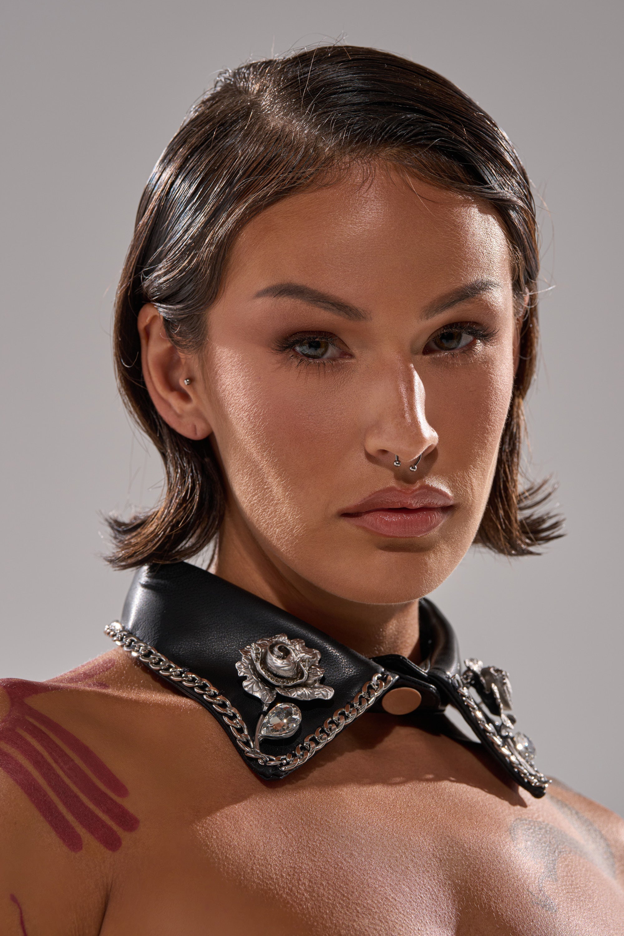 GRACEY PU COLLAR NECKLACE