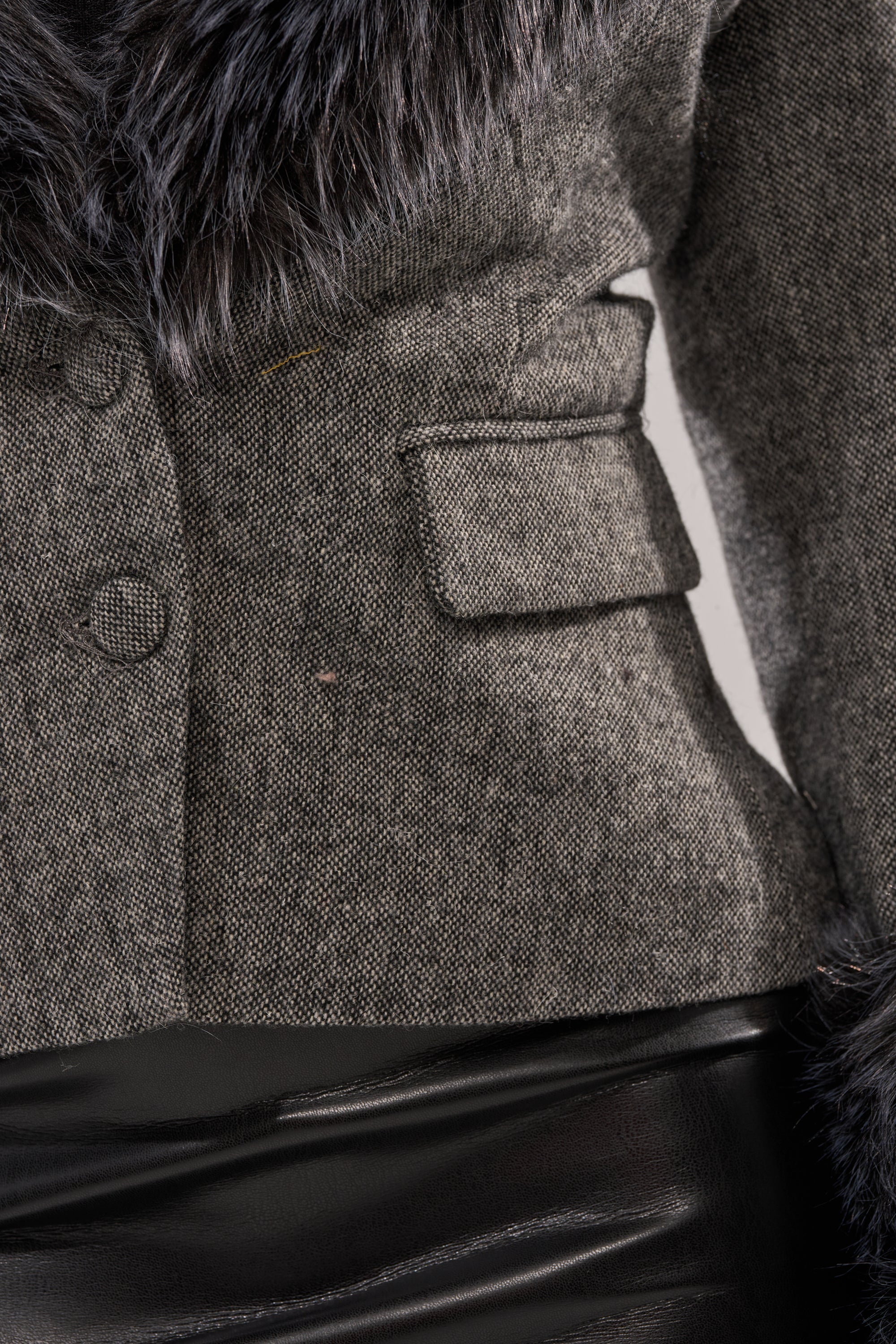 I SEE LONDON FUR TRIM BLAZER