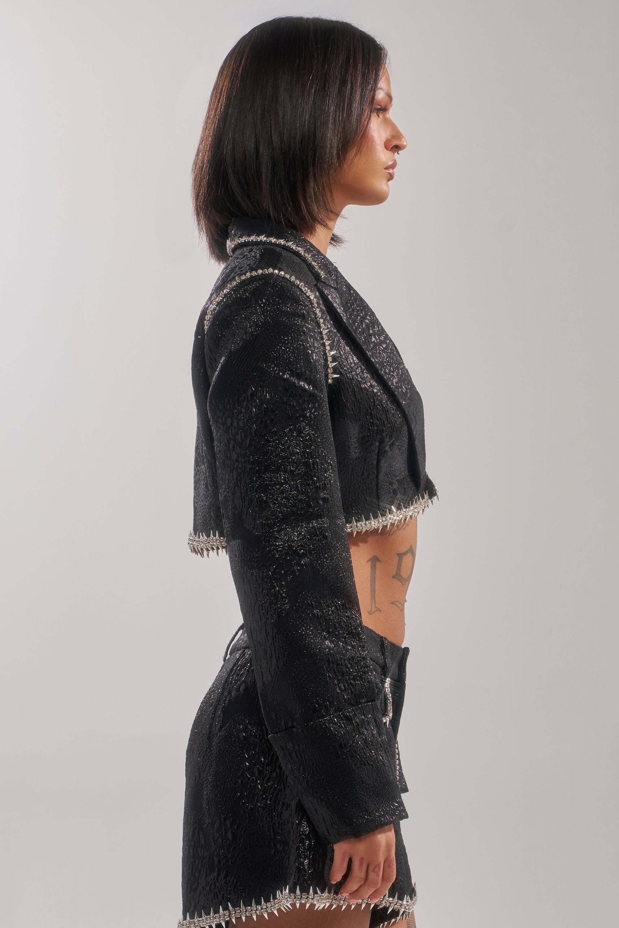 TWILIGHT ZONE EMBELLISHED BROCADE BLAZER