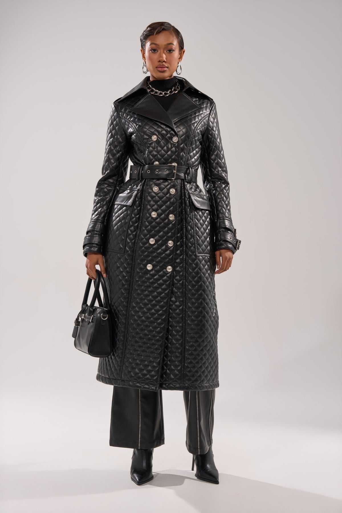 MADISON AVE QUILTED TRENCH