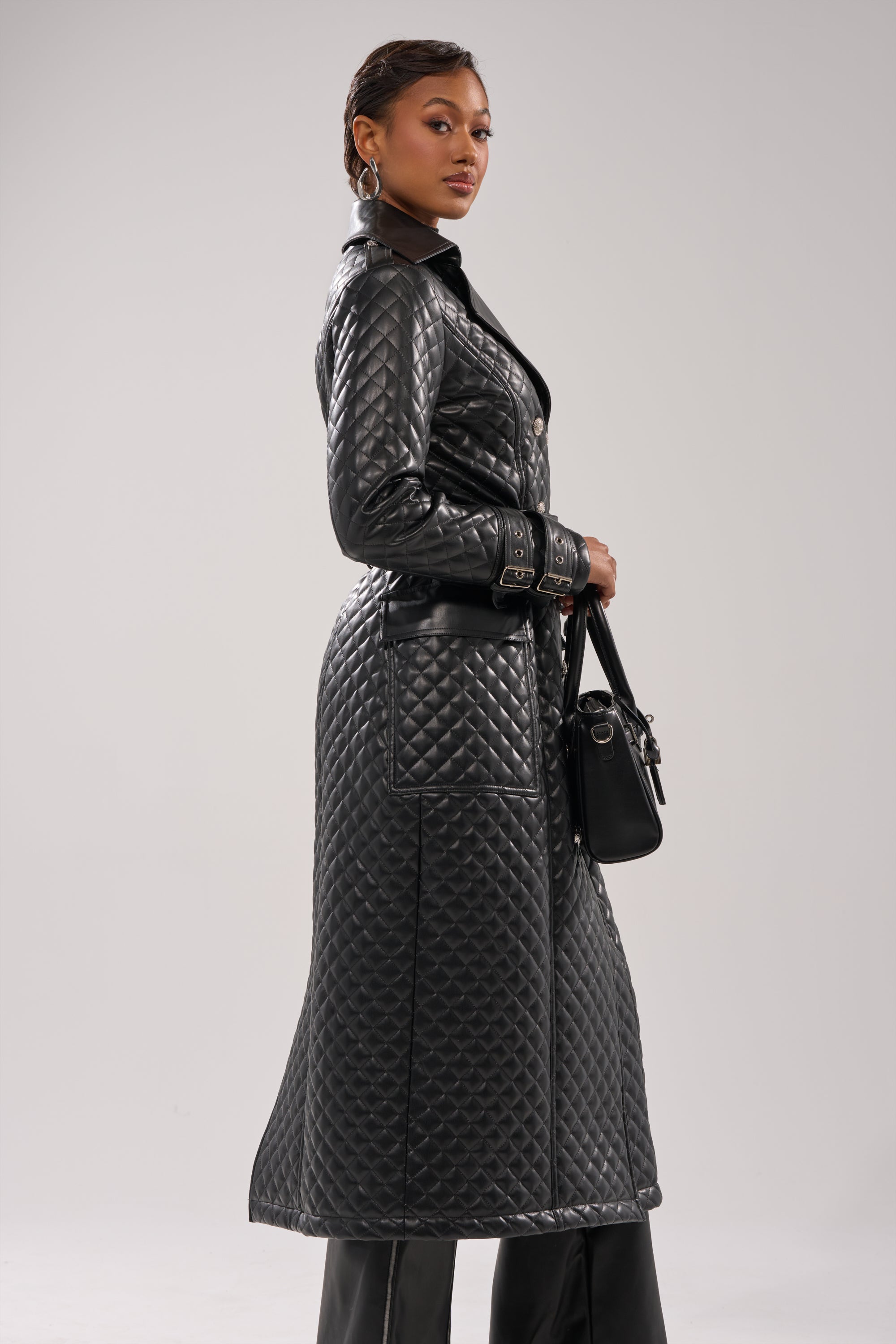 MADISON AVE QUILTED TRENCH