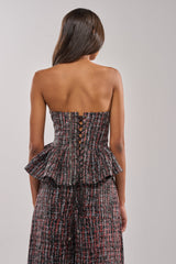 WORK IT FAUX LEATHER PLAID CORSET