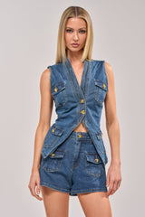 STAY CLASSY DENIM BUTTON DOWN