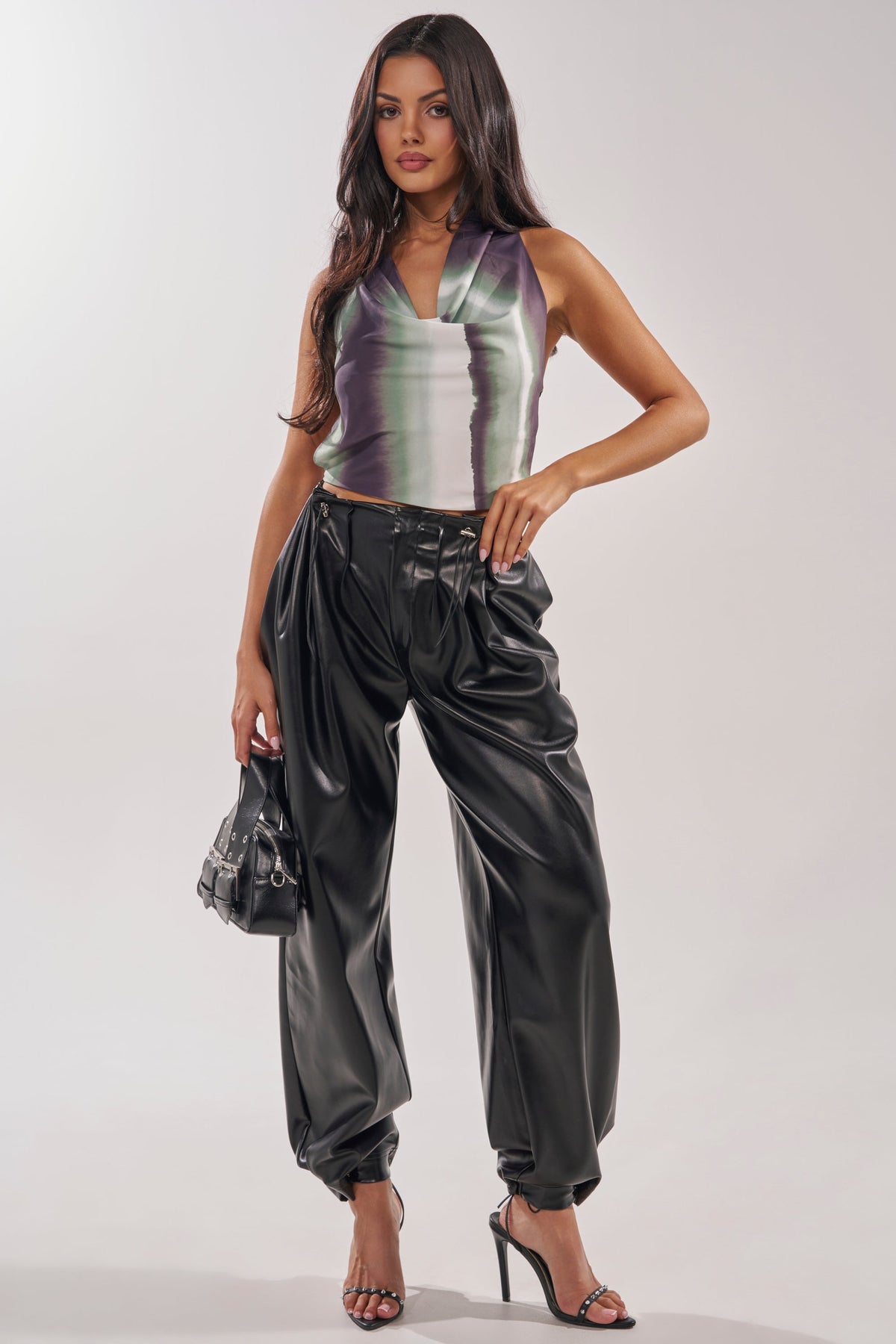ON TOP OF IT FAUX LEATHER TROUSER