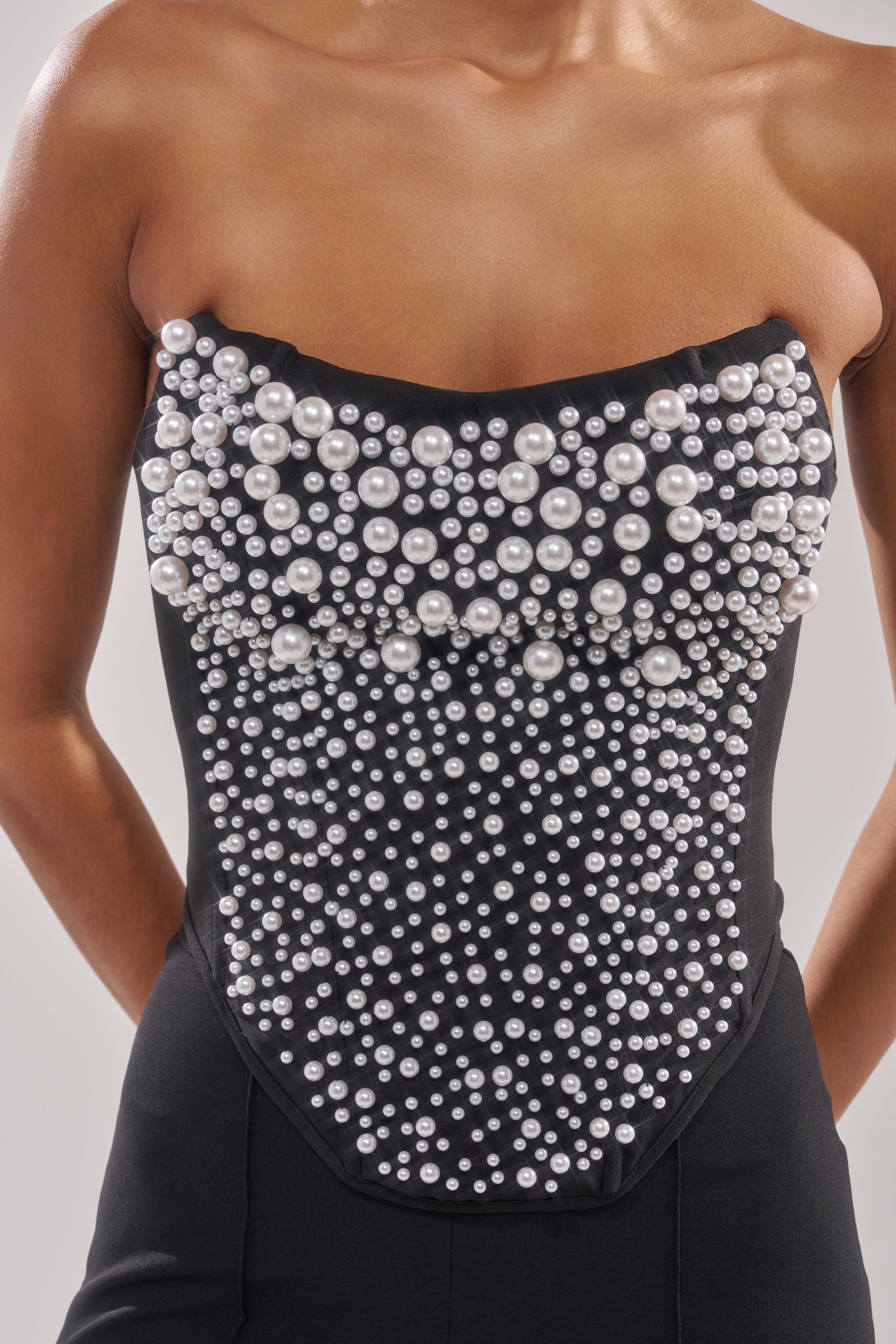 NEVER YOURS ALL OVER PEARL CORSET