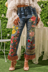 FLORAL FOR DAYS STRAIGHT LEG DENIM