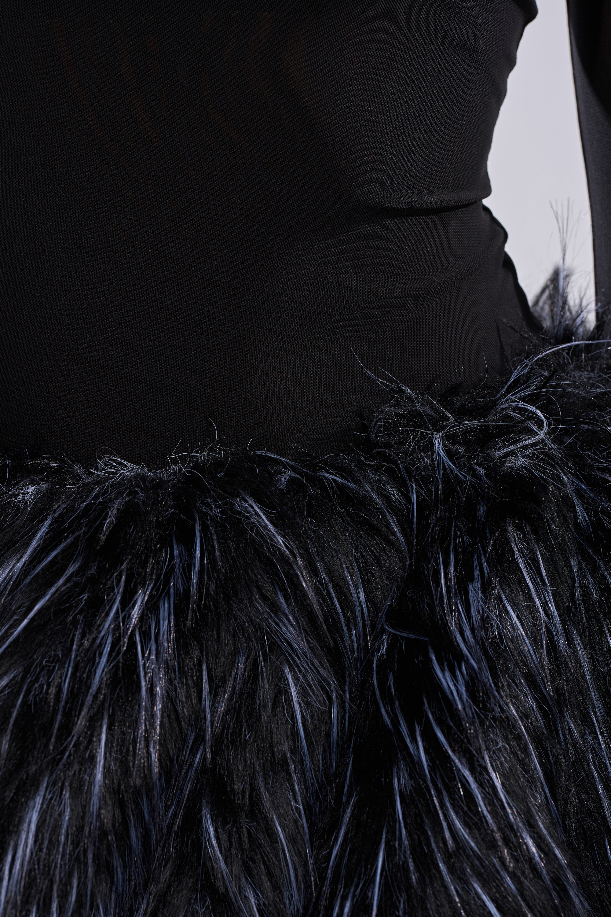 KELYN CALLED FUR MINI DRESS