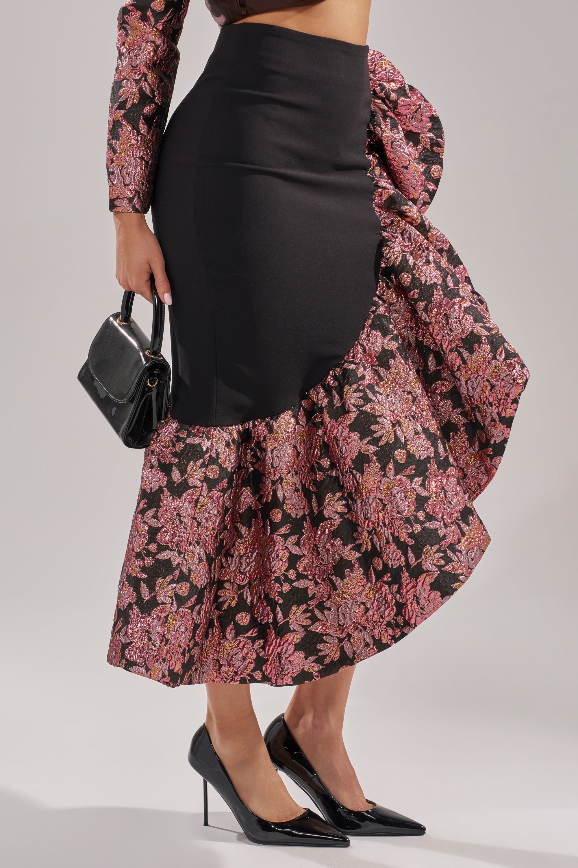 SO MUCH IN LOVE BROCADE MAXI SKIRT