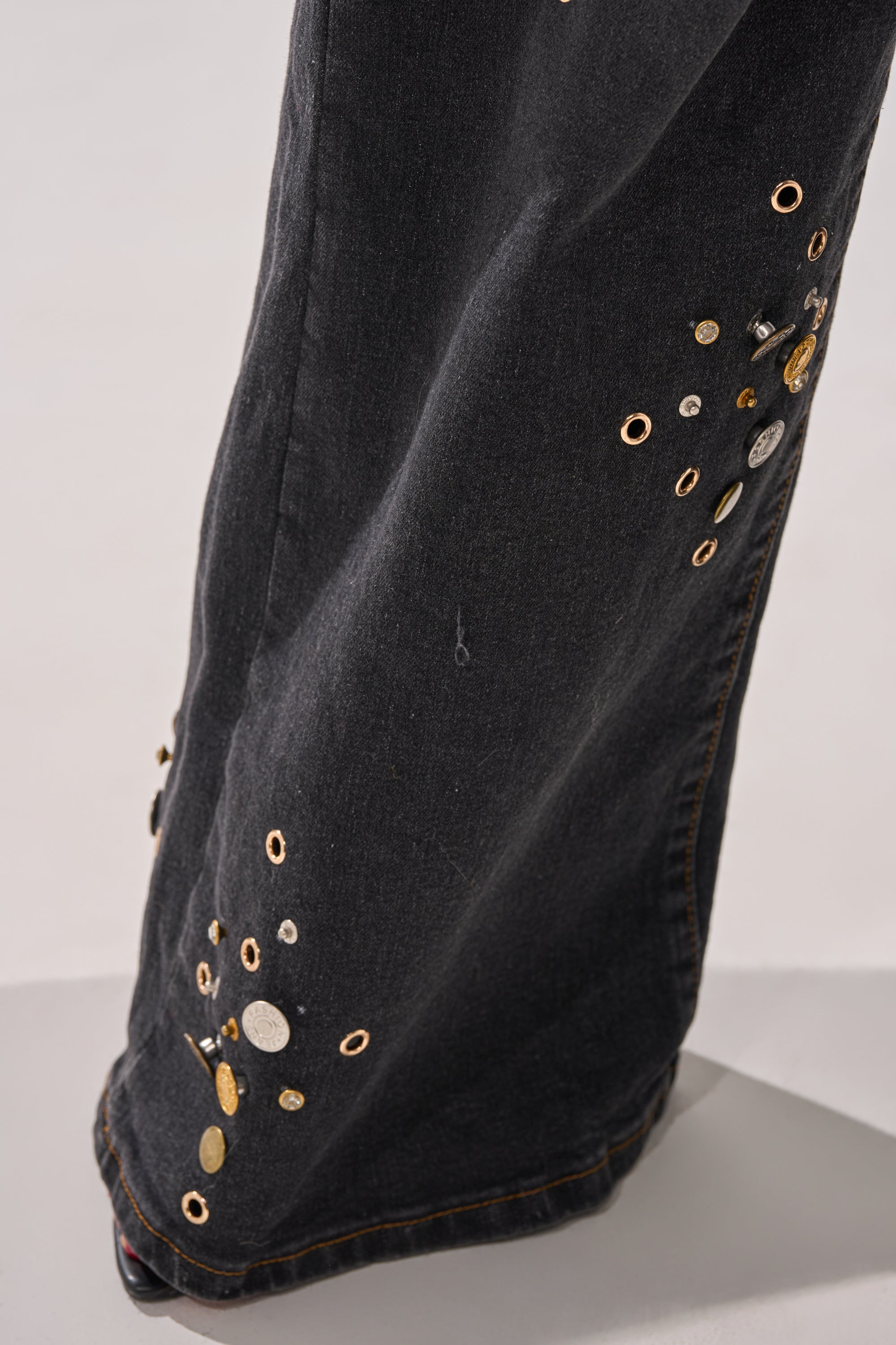 SPACE AND TIME STUDDED DENIM