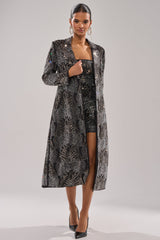 SHE IS THE MOMENT RHINESTONE TRENCH