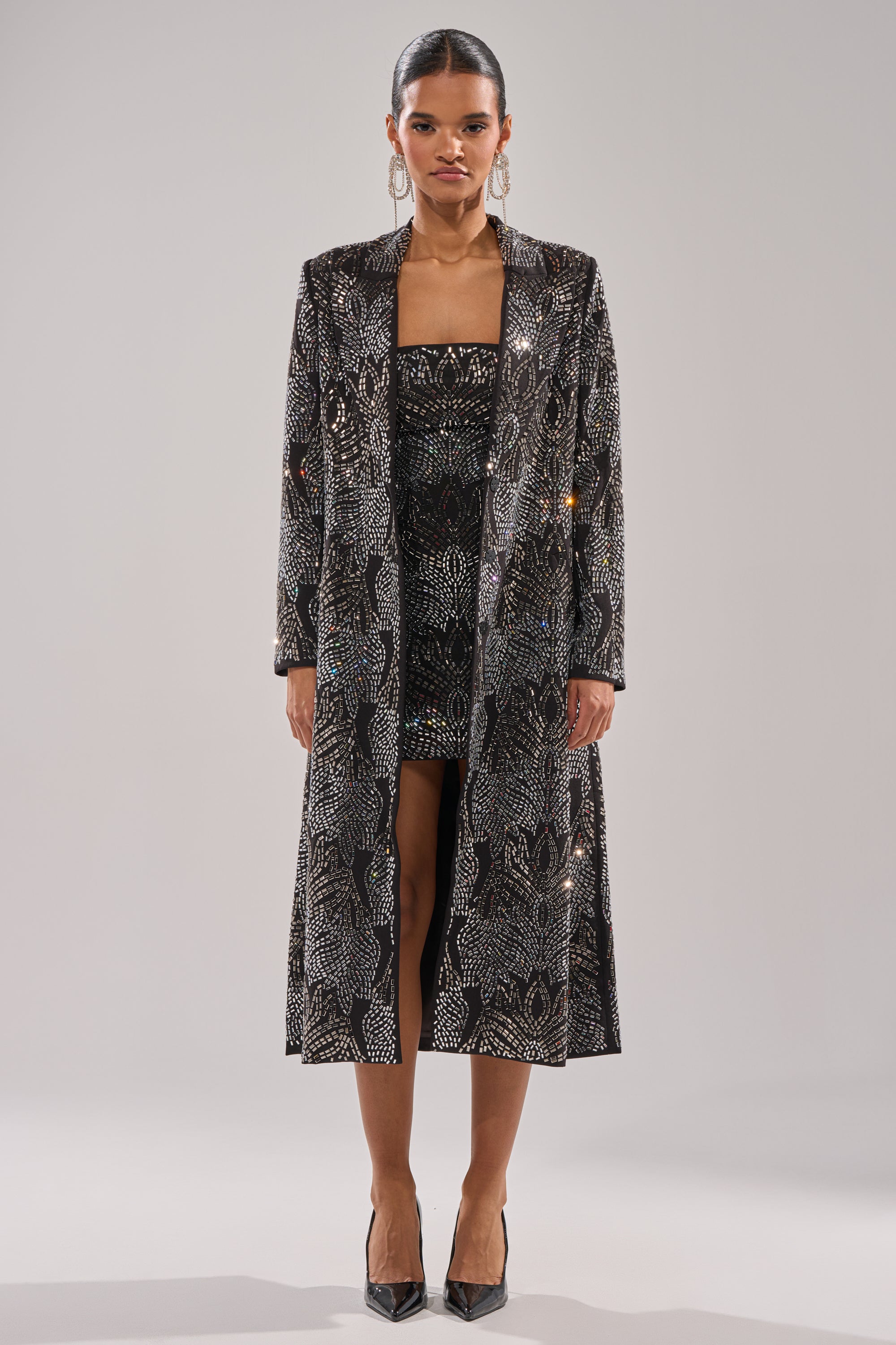 SHE IS THE MOMENT RHINESTONE TRENCH