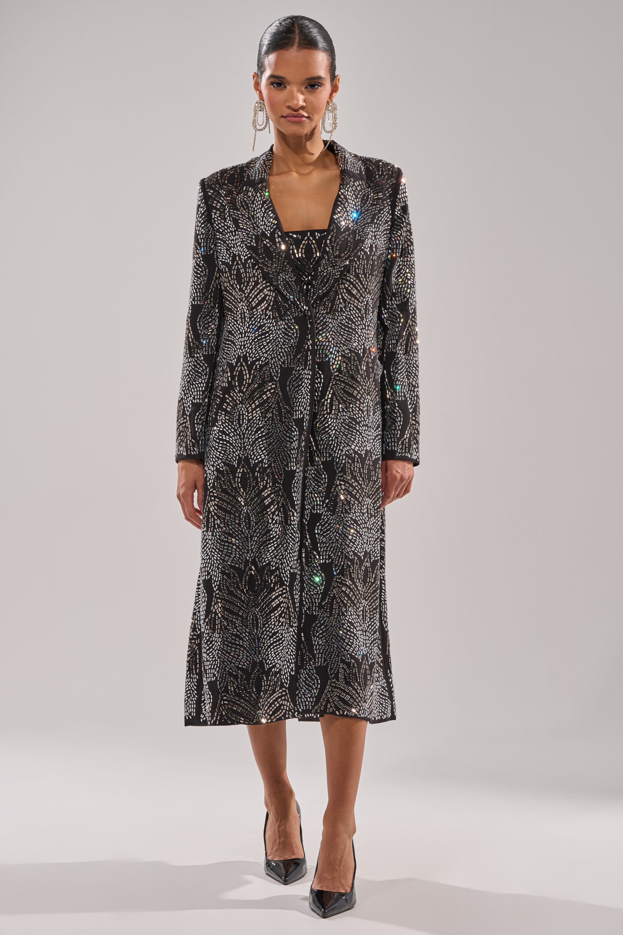 SHE IS THE MOMENT RHINESTONE TRENCH