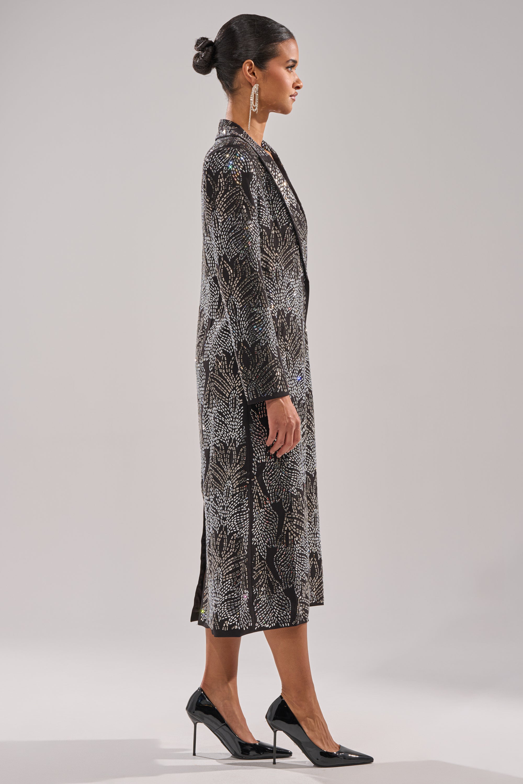 SHE IS THE MOMENT RHINESTONE TRENCH