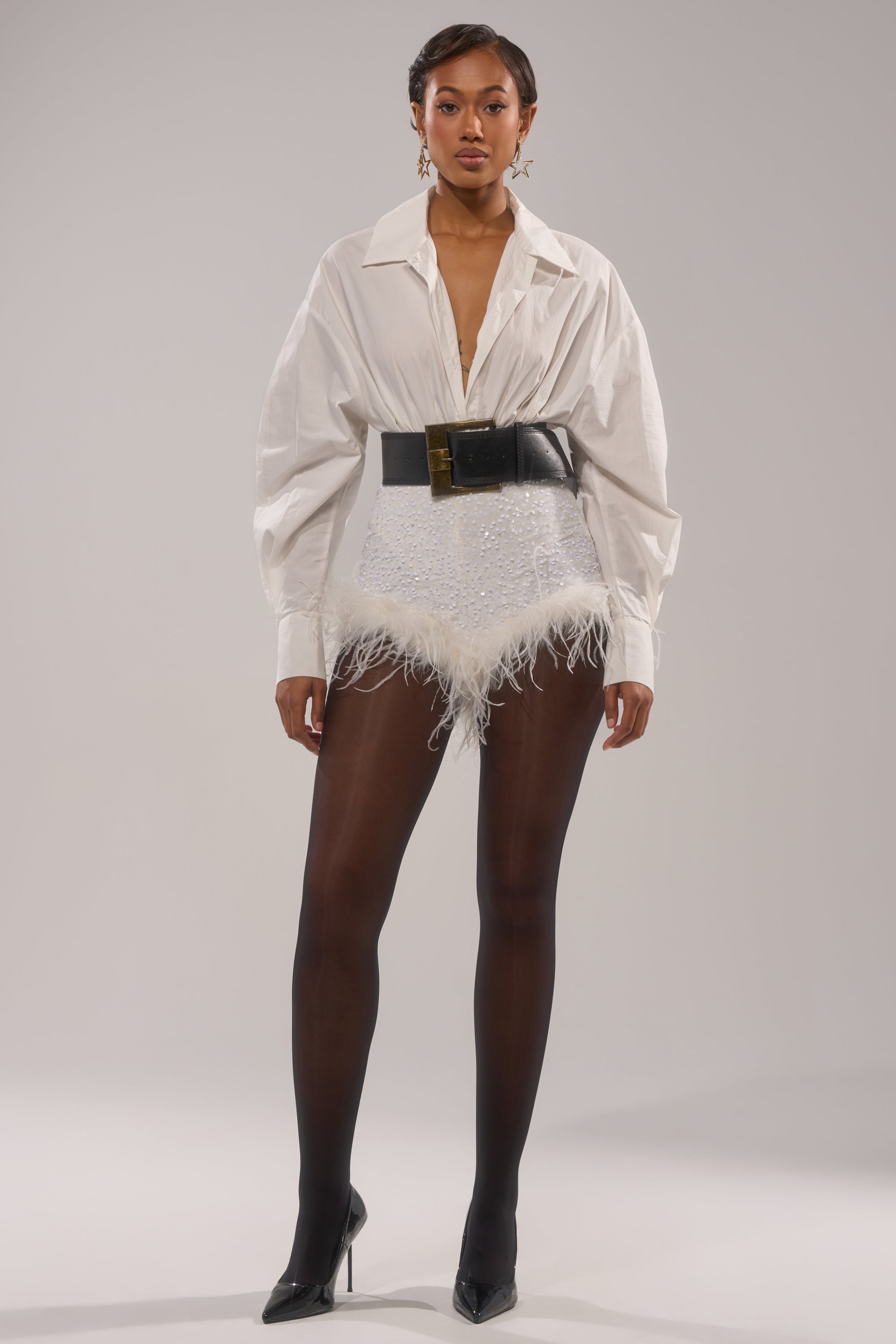 NEW YEAR FEATHER SHORTS
