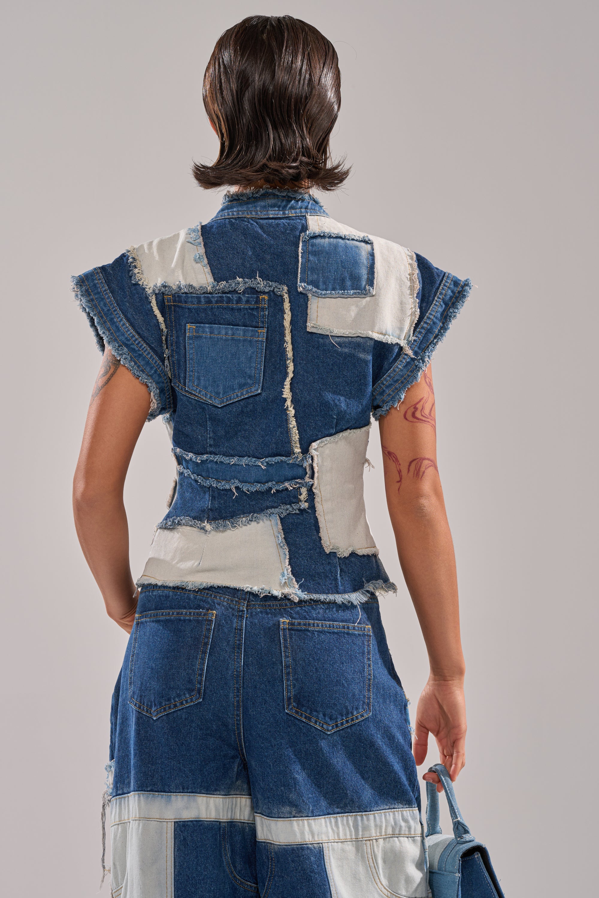 TOO MUCH GOING ON DENIM BUTTON DOWN