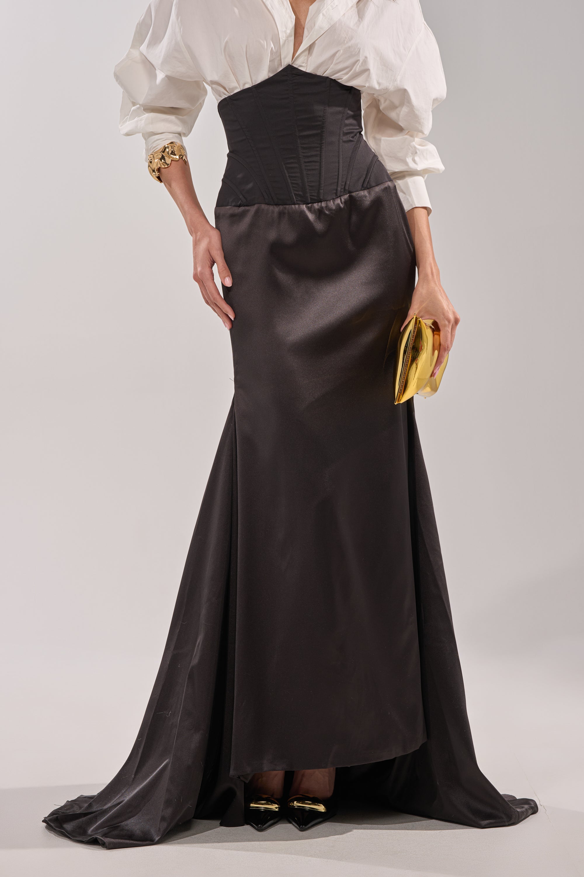 STAR OF THE NIGHT HIGH WAISTED CORSET MAXI SKIRT
