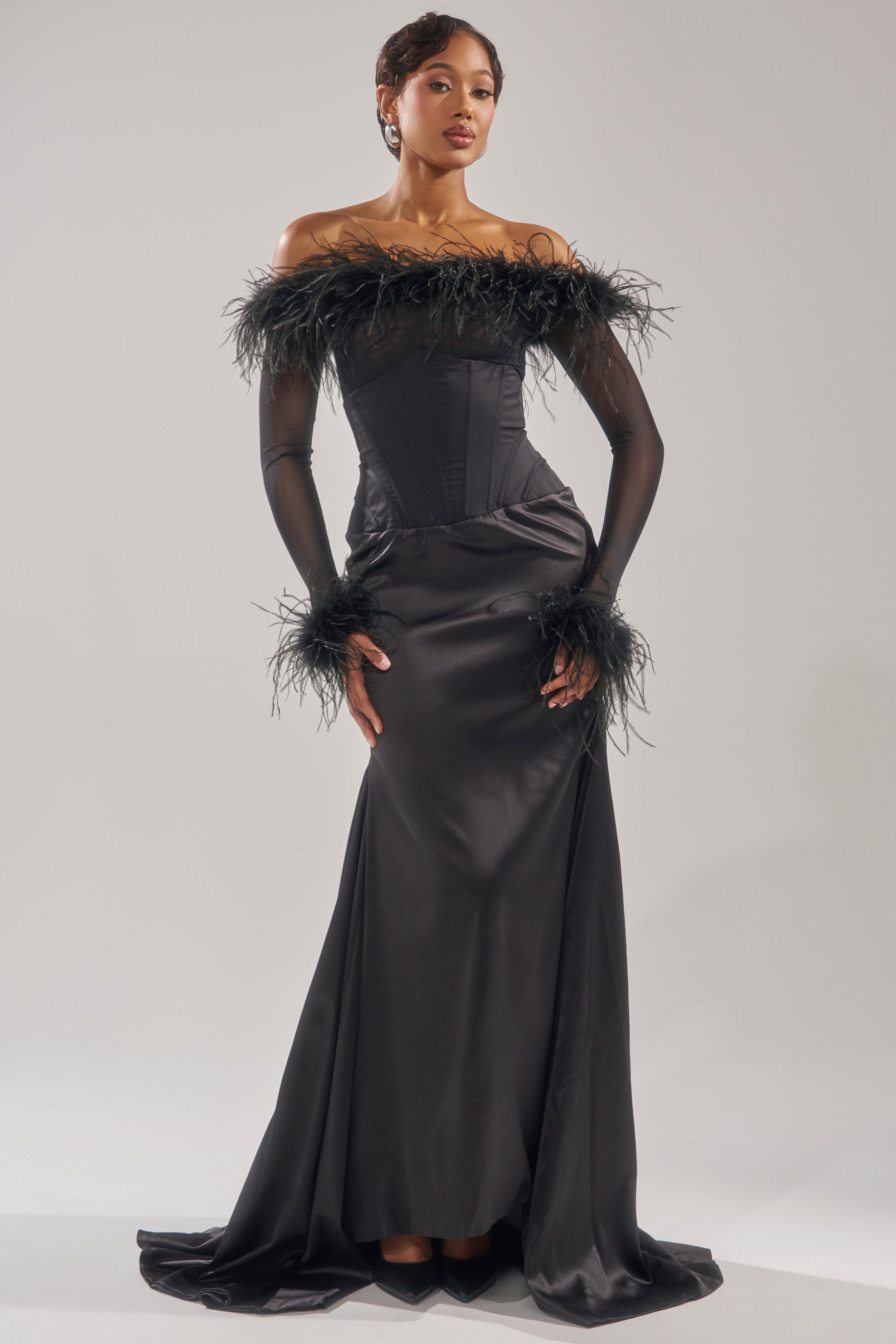 STAR OF THE NIGHT HIGH WAISTED CORSET MAXI SKIRT