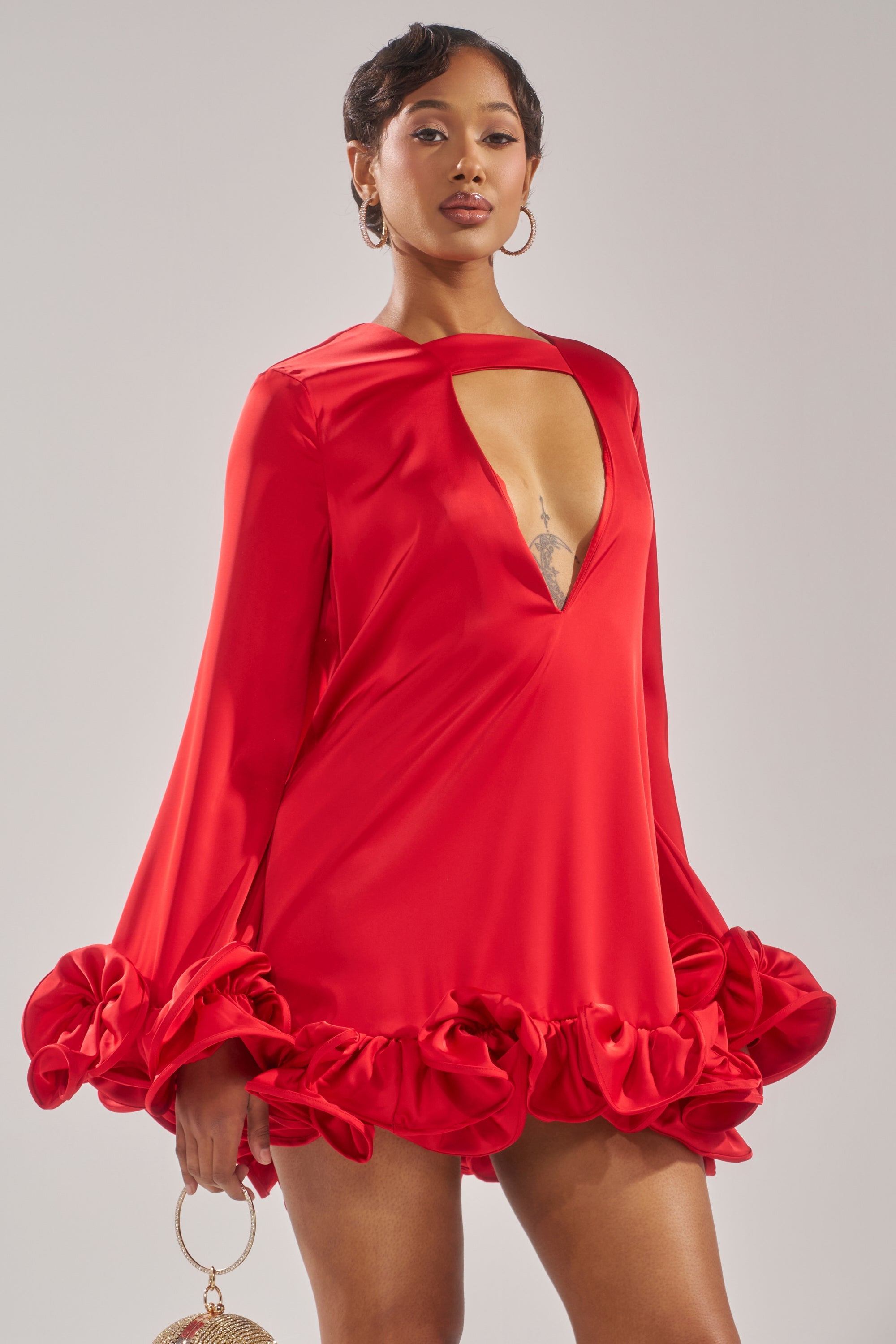 GIRLY GIRL SATIN MINI DRESS