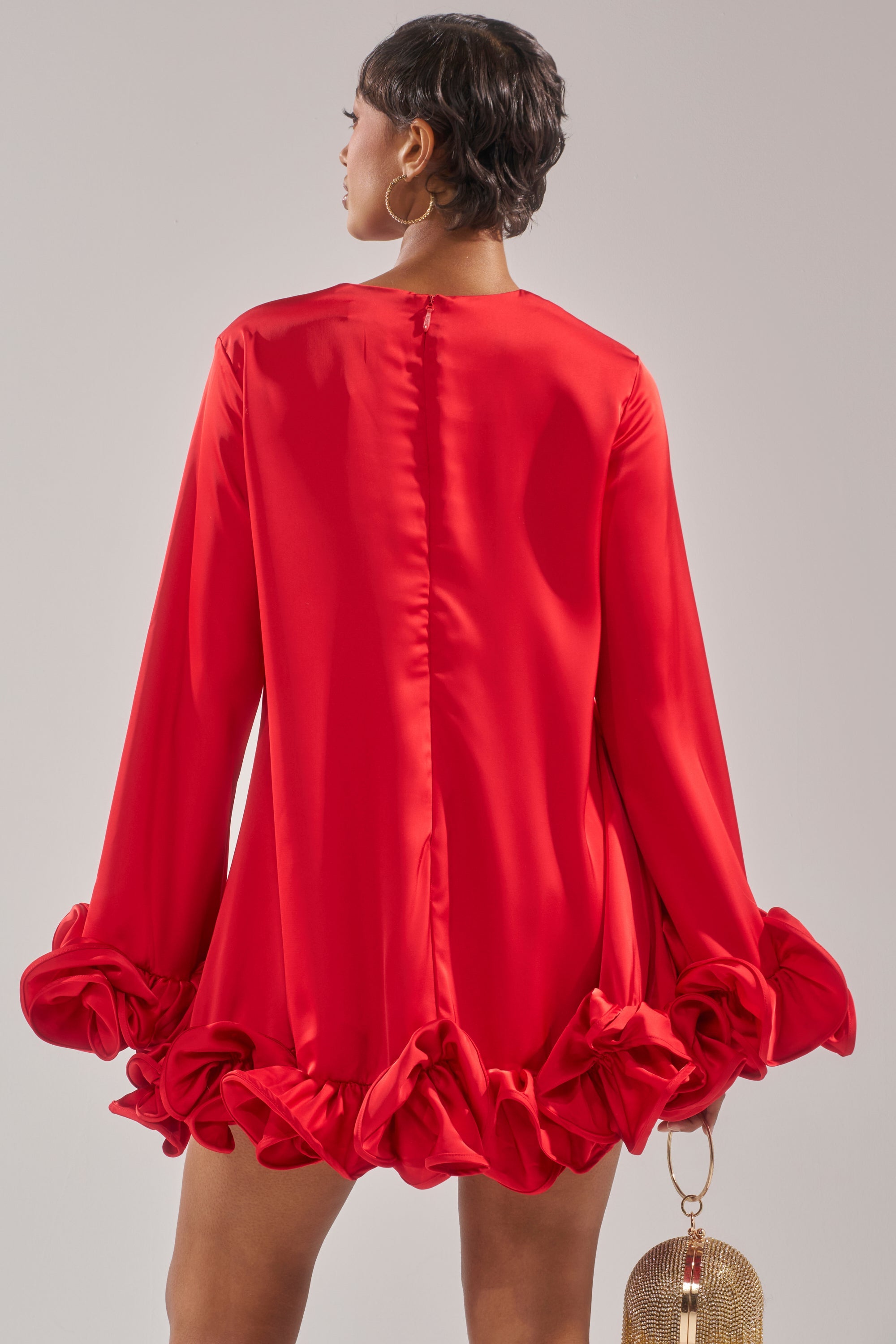 GIRLY GIRL SATIN MINI DRESS
