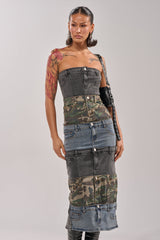 PATCHWORK PARADOX DENIM MAXI DERSS