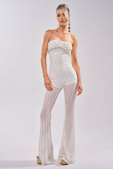 CONCERT BRAT BRAIDED LACE JUMPSUIT IN WHITE