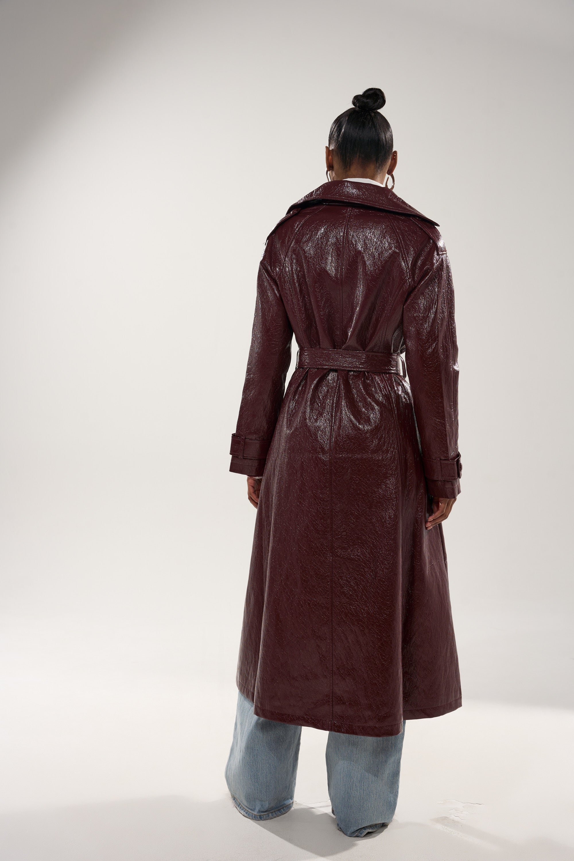 WOKE UP IN PARIS FAUX LEATHER TRENCH