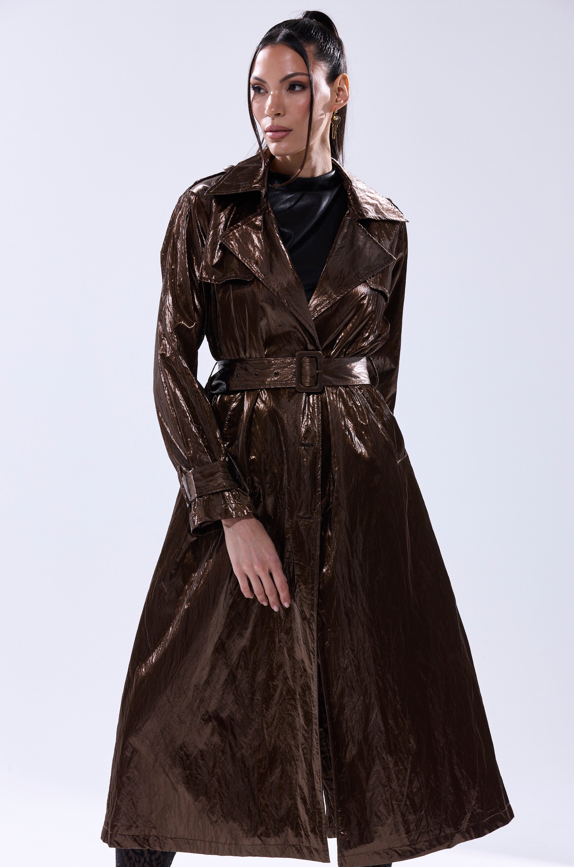 WORK OF ART METALLIC TRENCH