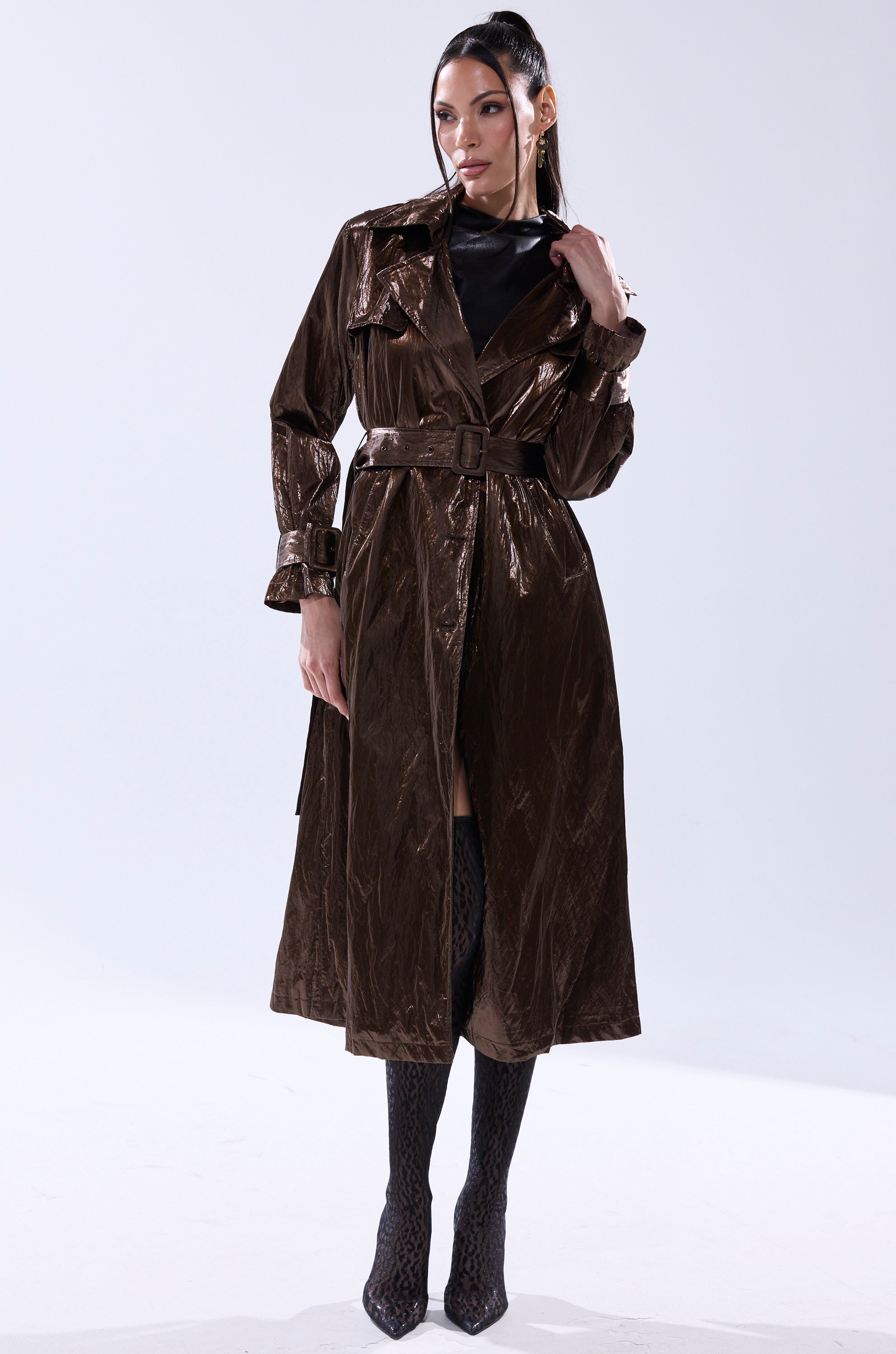 WORK OF ART METALLIC TRENCH