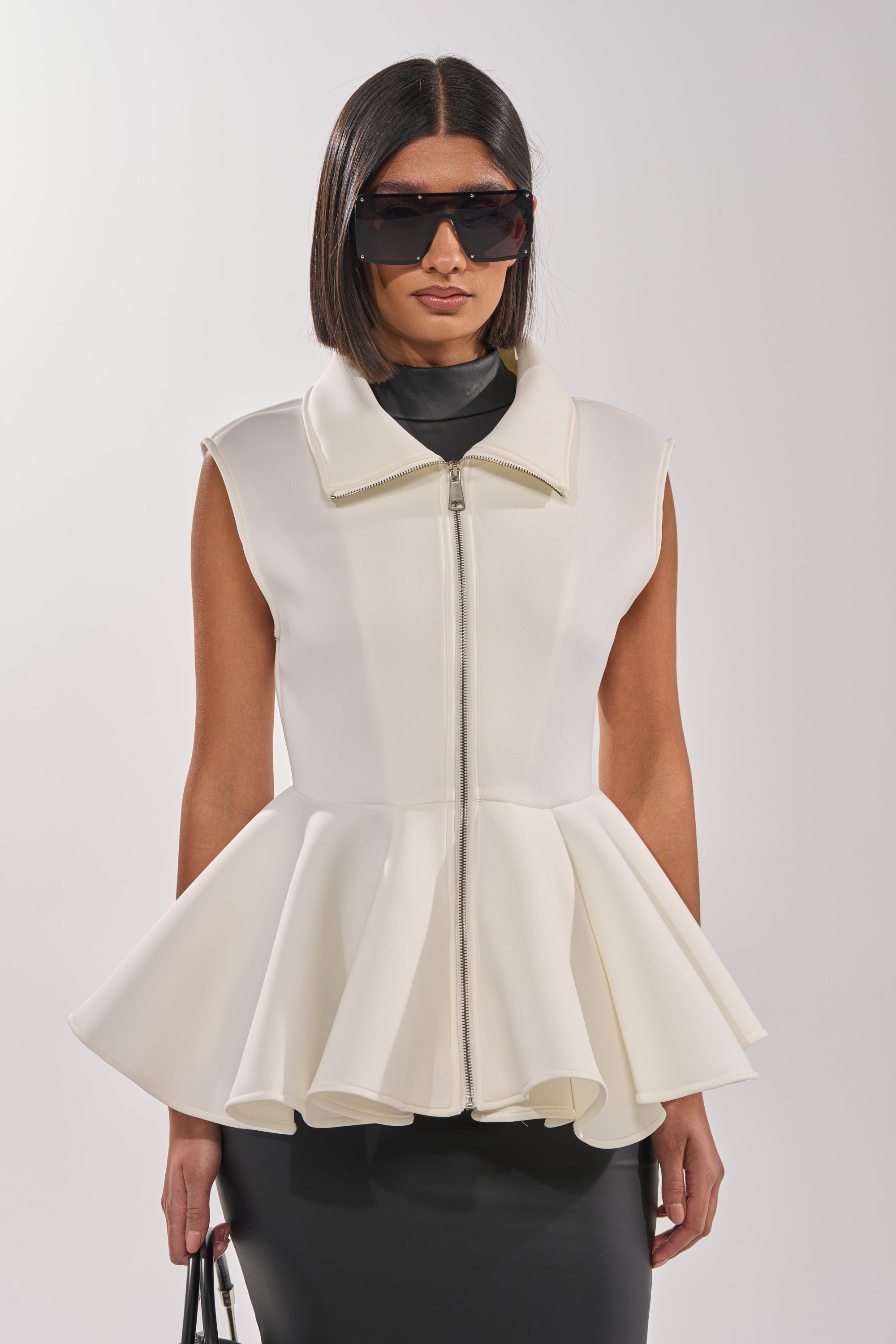 LOTTIE NEOPRENE PEPLUM VEST