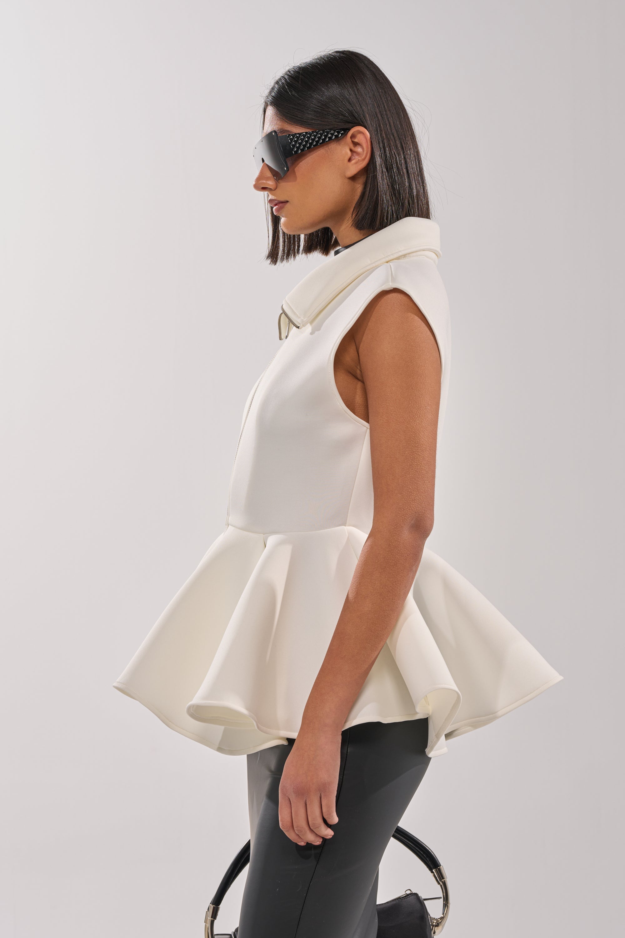 LOTTIE NEOPRENE PEPLUM VEST