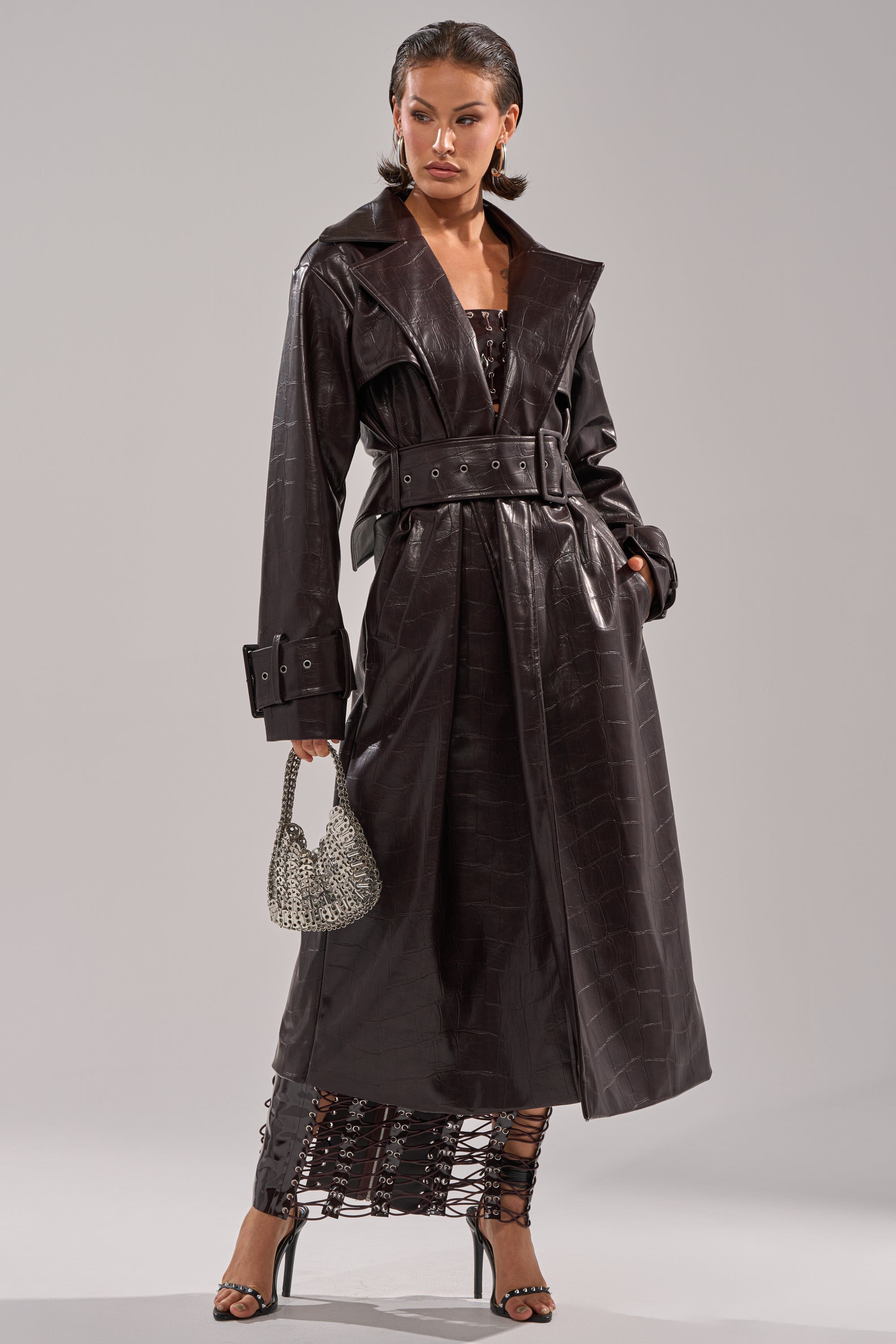EMBOSSED CROC TRENCH