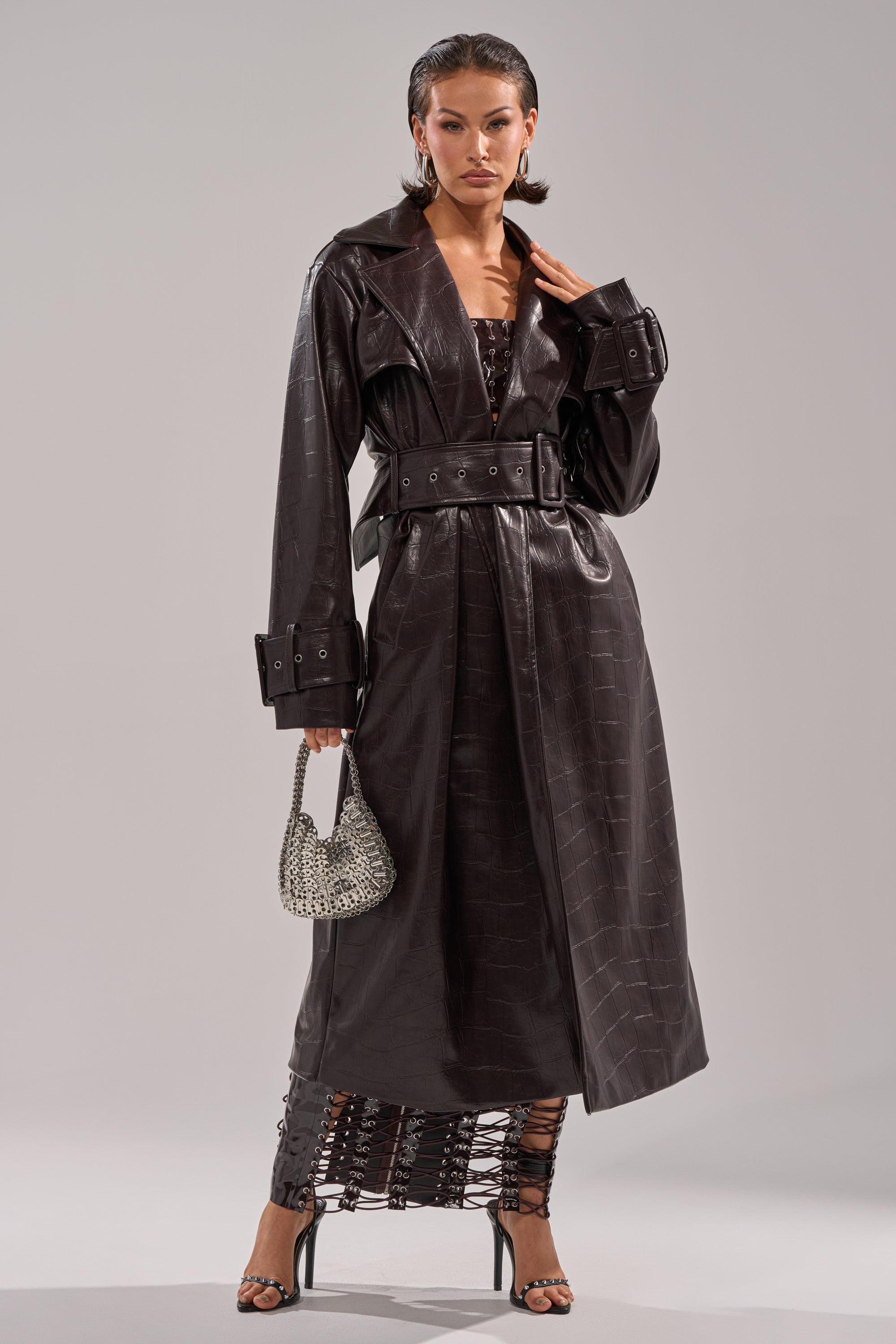EMBOSSED CROC TRENCH