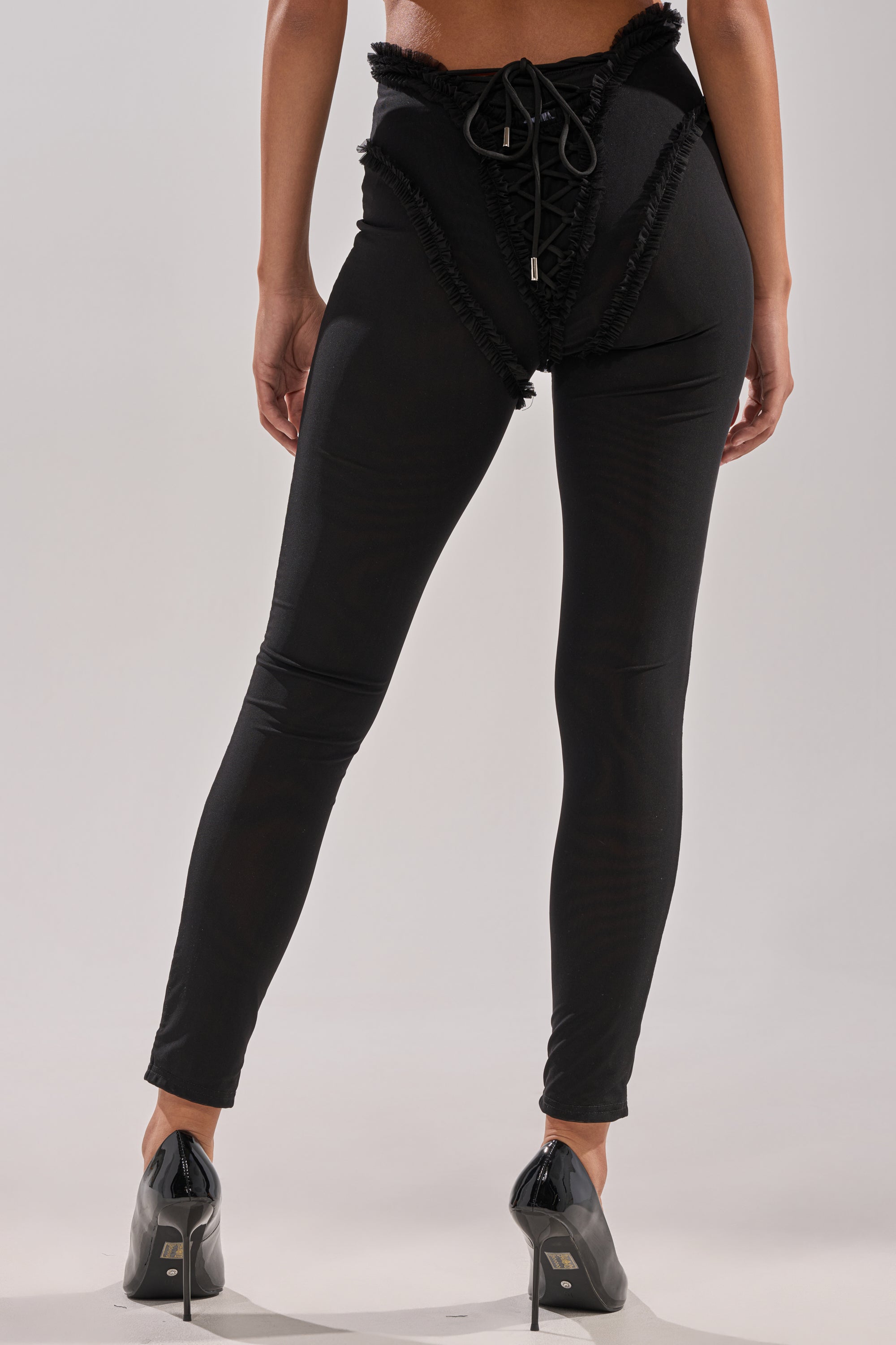 KELLY MESH LACE UP LEGGING