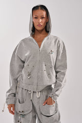 GET WITH IT ZIP UP SWEATSHIRT